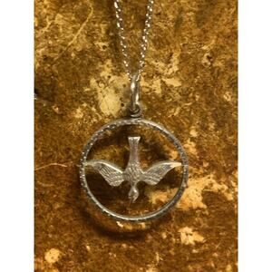 Holy Spirit Dove Necklace Sterling Silver by Chapel Vintage